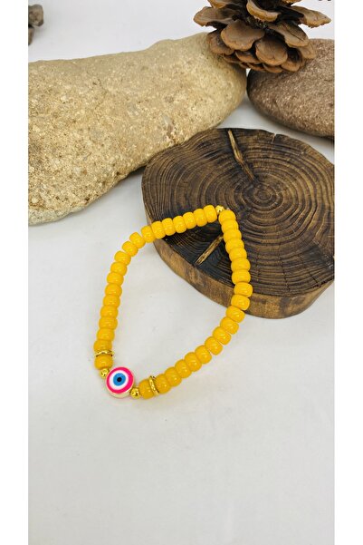 Porsuk Alternatif خرزة زجاجية مصنوعة يدوياً، سوار نسائي مطاطي