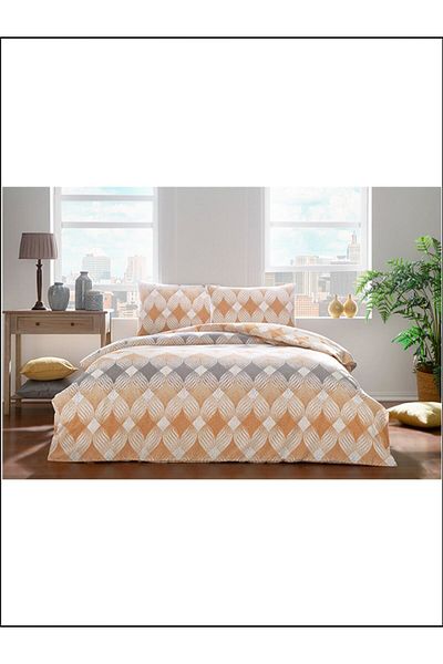 Taç Σετ Παπλωματοθήκη Flannel Begona Mustard Διπλό
