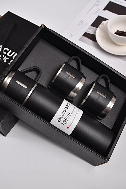 AYACO Paslanmaz Çelik 3 Bardaklı Termos Seti Özel Kutulu