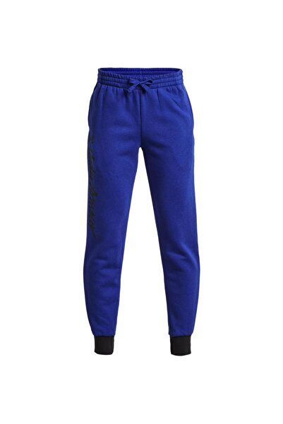 Under Armour 1379789 Ua Rival Fleece Script Jgrs Mavi Erkek Çocuk Eşofman Altı