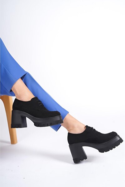 Capone Outfitters Дамски мокасини със среден ток с връзки и кръгли пръсти Capone