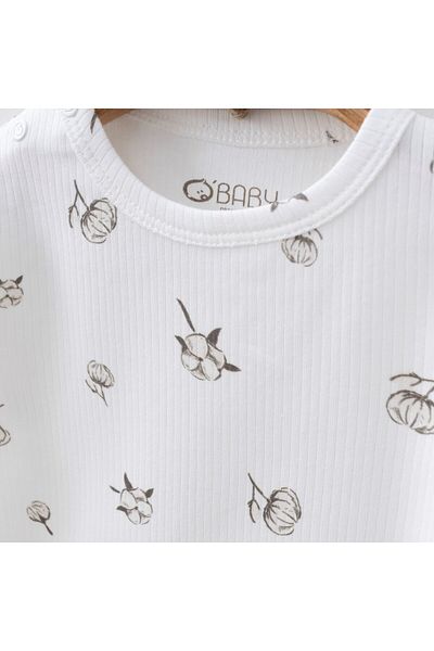 O Baby Cotton Patterned 2'Set Organic Cotton Baby Girl / Boy Suit 3-6/6-9/9-12/12-18 Months