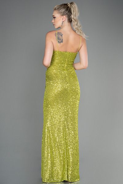 Abiyefon Pistachio Green Leg Low-cut Underwire Corset Sequin Evening Dress ABU3246
