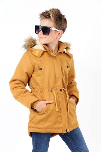 Your Consent Erkek Çocuk Kışlık Kalın İç Kısmı Polar Uzun Parka Model Mont