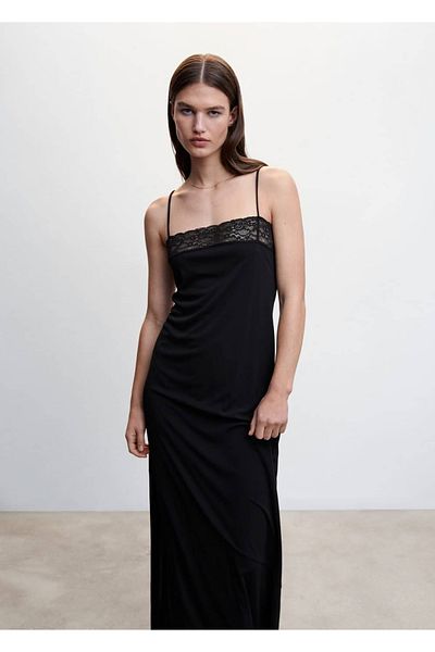 MANGO Woman Lace Detailed Dress