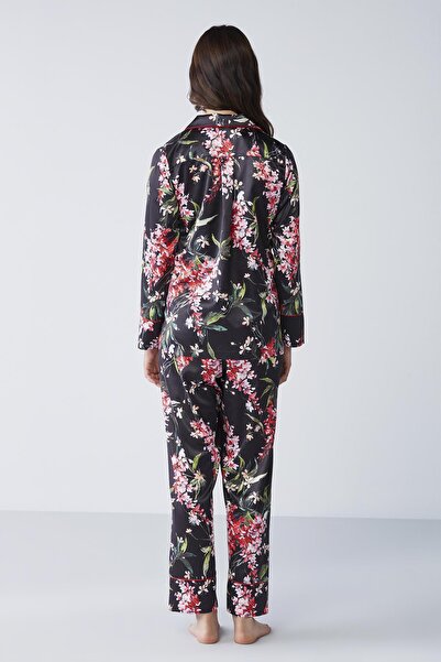 Penyemood Floral patterned satin pajamas set -2040