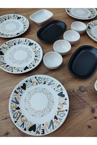 Keramika Set Breakfast Love 14 Pieces for 6 People