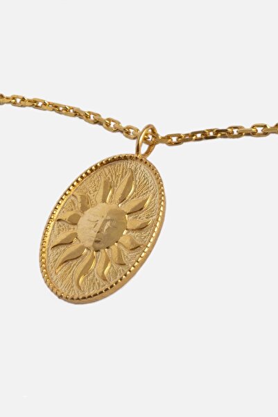 RAFTAF The Sun Güneş Detaylı Cable Zincir Gümüş Kolye