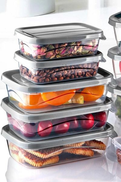 Open Home Concept Set of 12 Rectangular Microwave & Freezer Compatible Poly Storage Container X3 0.3lt/0.6lt/1.1lt/2lt