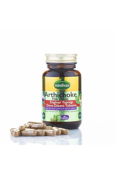 Mindivan Artichoke Leaf Milk Thistle Extract Healthy Liver 500 mg 60 Capsules x3 Piece