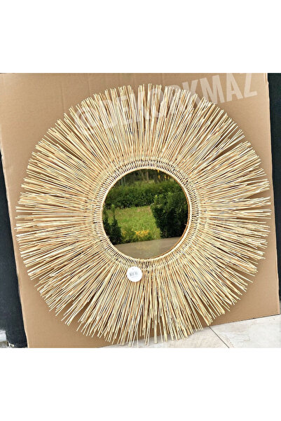 Bambu Rattan Duvar Aynası 70 Cm