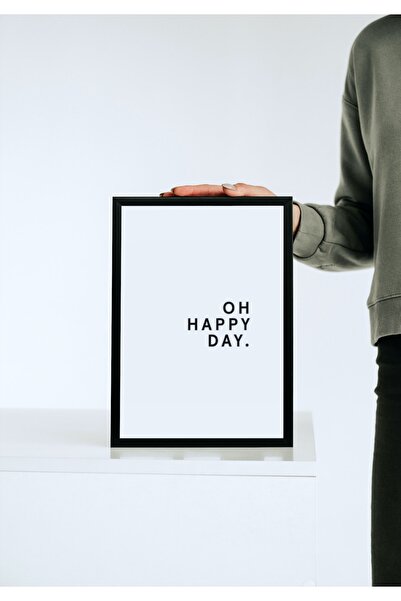 caddehediye OH HAPPY DAY Ahşap Mdf Çerçeve Görünümlü Tablo Dekor
