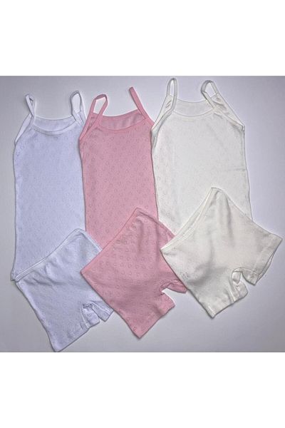 Poli Underwear Girl's 3-Piece Jacquard Rope Strap Athlete Boxer Set