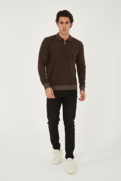 Rey Polo POLO YAKA FERMUAR DETAYLI SELANİK KAZAK 6812