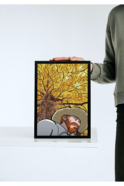 caddehediye VAN GOGH YAPRAK DÖKÜMÜ Ahşap Mdf Çerçeve Görünümlü Tablo Dekor