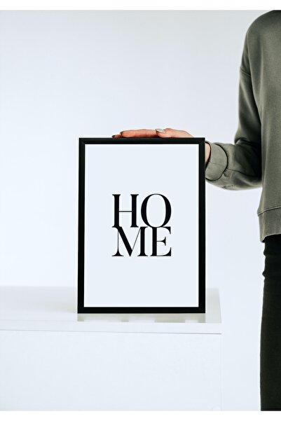 caddehediye HOME YAZI Ahşap Mdf Çerçeve Görünümlü Tablo Dekor