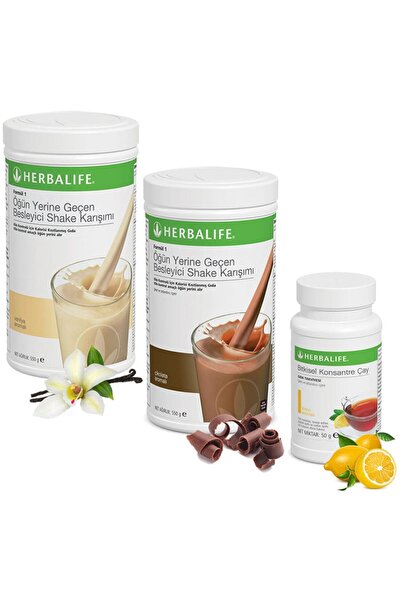 Herbalife Shake Vanilya 1 Çikolata 1 - Çay Limon - Thermo Complete - Shaker