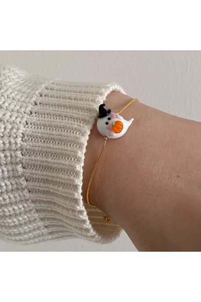 CHARMLUCKY Murano pumpkin ghost bracelet