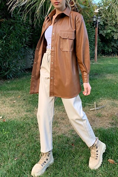 ELİSA Oversize kožená košile