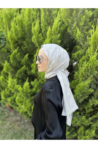 VALORSCARF Silver Gray Houndstooth Silky Jacquard Shawl