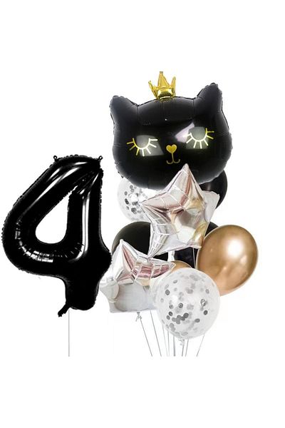 DÜVENCİ TİCARET BLACK CAT AGE BALLOON SET