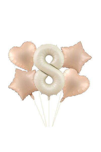 DÜVENCİ TİCARET Νέο Σετ Μπαλονιών Χρώματος Κρέμας