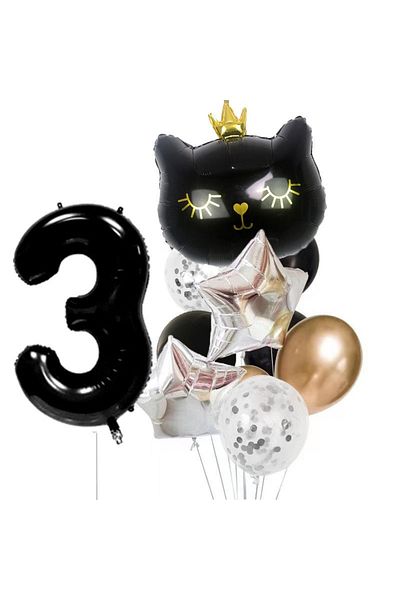 DÜVENCİ TİCARET BLACK CAT AGE BALLOON SET