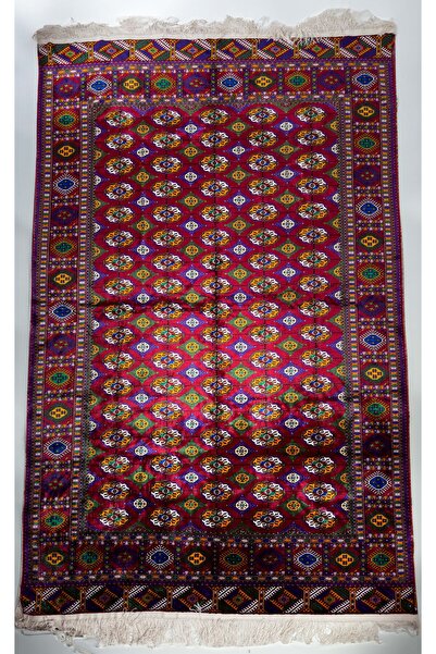 ADALI El Dokuma İpek Türkmen Halısı, Sıkı Dokumasıyla Ev Dekorasyonunuza Şıkl...