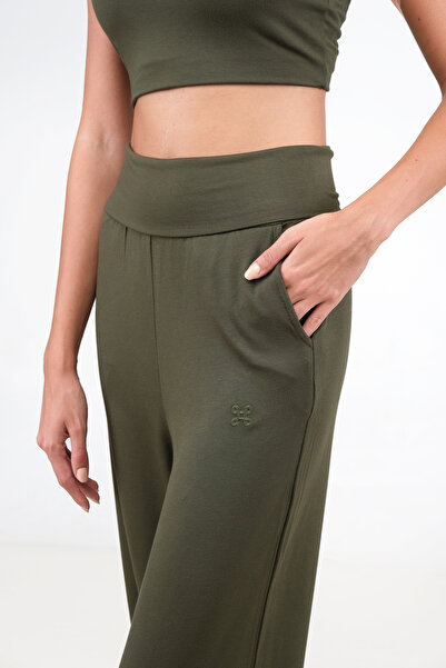 Gu&Se Kadın Yüksek Bel Haki Modal Şalvar