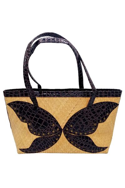 Dünyadan Hediyeler Straw Knitted Leather Decorated Hand Shoulder Bag No.13