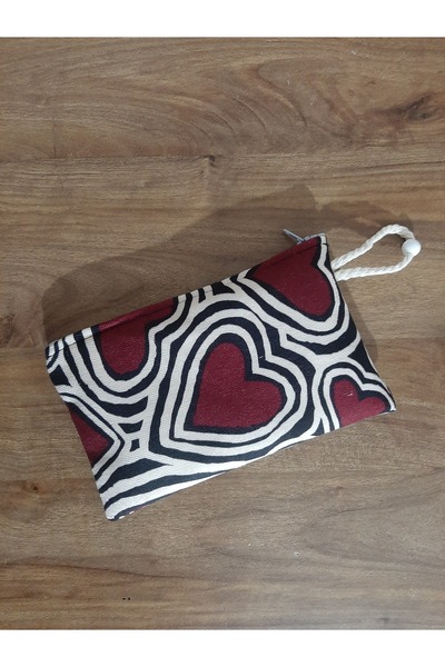 owl bag inimi roșii cu model spiralat Design Pânză Pen Holder-portofel