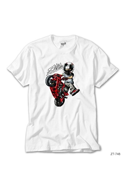 Tomris Hatun Motorcycle Cartoon White T-Shirt 2XL