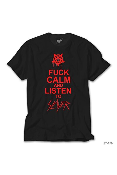 Generic Brand Tricou negru Keep Calm Slayer S
