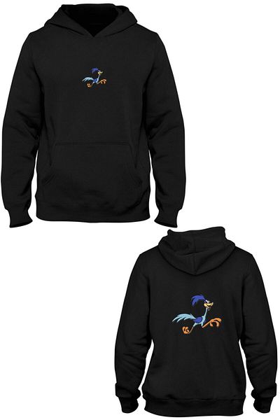 Pisa Art Road Runner μπροστινό πίσω εμπριμέ φούτερ με κουκούλα με τσέπη καγκουρό Bll3181