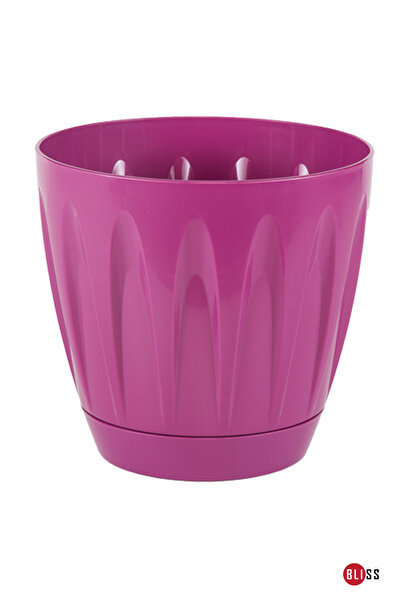 Bliss Papatya Saksı 6 lt Parlak Plastik Kendinden Tabaklı Drenajlı Çiçek Saksısı