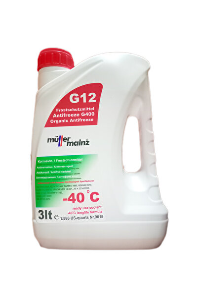 Müller Mainz G12 Oat Kırmızı Organik Antifiriz -40c 3lt Üretim Yılı:2025