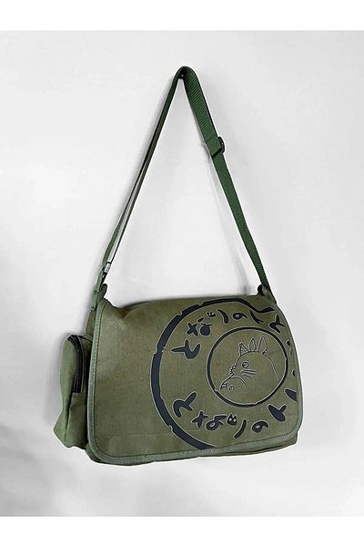 Touz Τσάντα Messenger Khaki Totoro Ellevanahakitotoro02