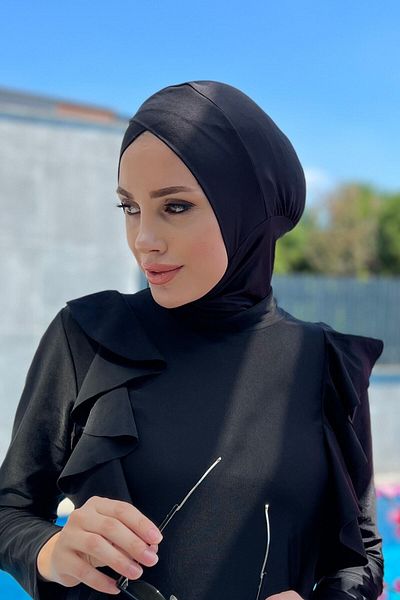 Remsa Mayo Σταυρός Κασκόλ Swimmer Bonnet R026 Μαύρο