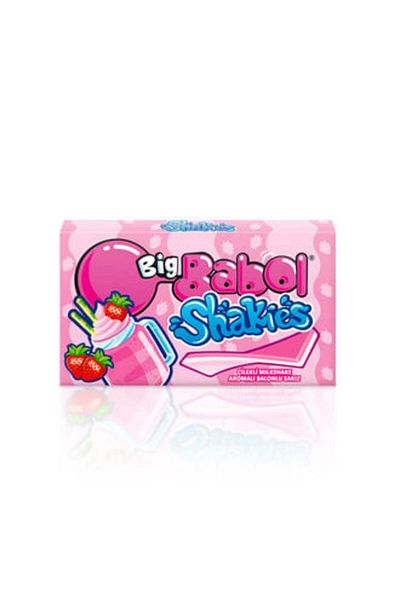 Big Babol Shakies Strawberry Milksh - Flavored Chewing Gum 26g (12 Pieces)