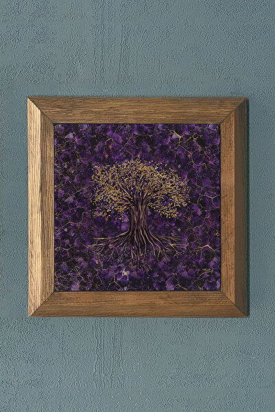 Oscar Stone Decor Tree of Life Solid Wood Framed Stone Painting -Wall Decor-2...