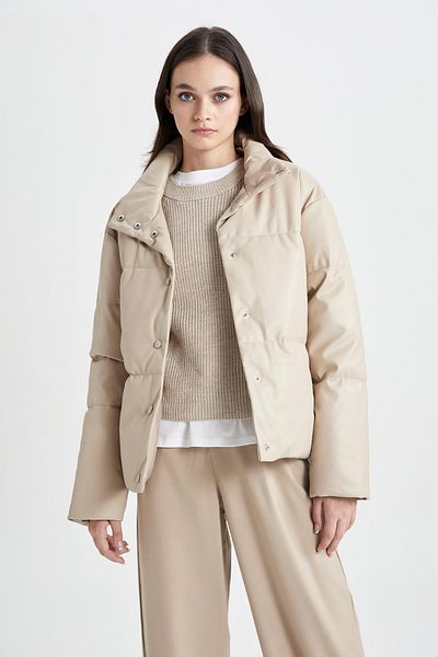 DeFacto Waterproof Relax Fit Faux Leather Coat A2397ax23wn