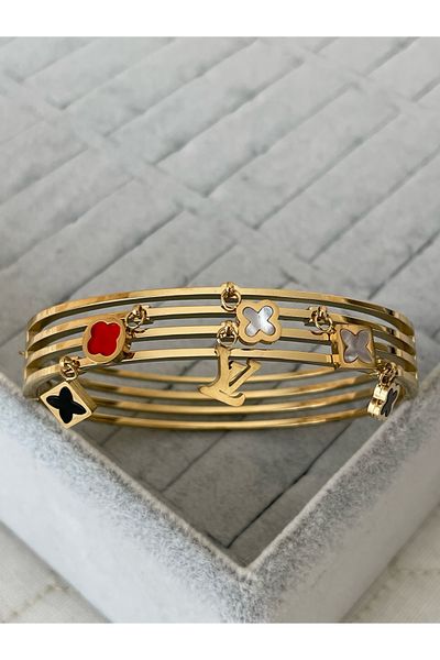 Shop Louis Vuitton Empreinte chain bracelet, yellow gold (Q95619