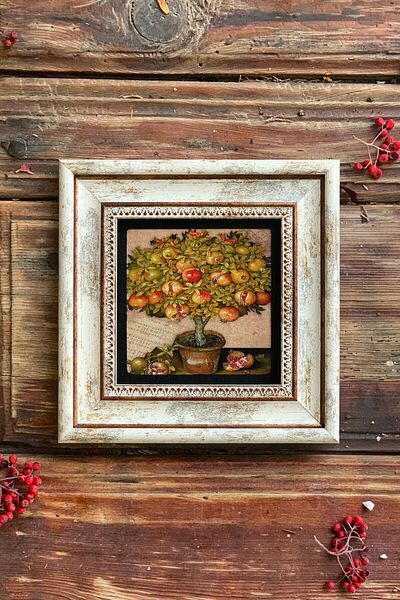 Oscar Stone Decor Framed Stone Wall Decor 20X20 Cm-Wall Decor Oscar Stone Decor