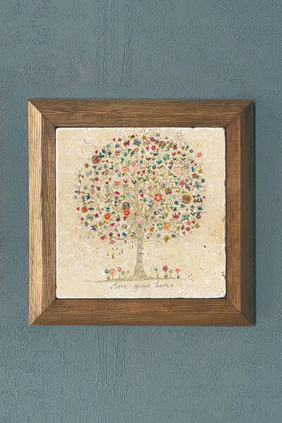 Oscar Stone Decor Masif Çerçeveli Taş Tablo-Wall Decor- Oscar Stone Decor 28X...
