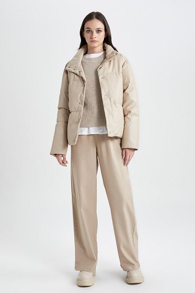 DeFacto Waterproof Relax Fit Faux Leather Coat A2397ax23wn