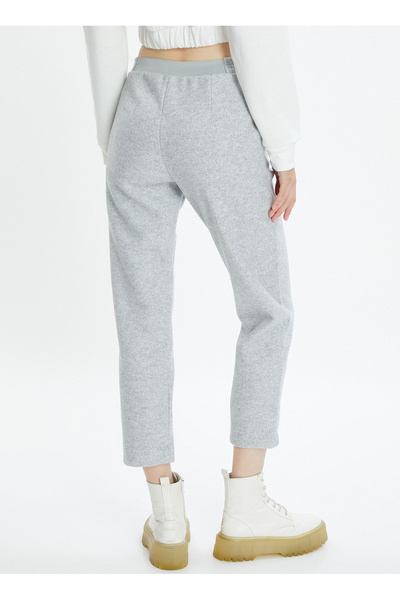 Koton Yüksek Bel Rahat Gri Melanj Kadın Pantolon 4WAL40020IK
