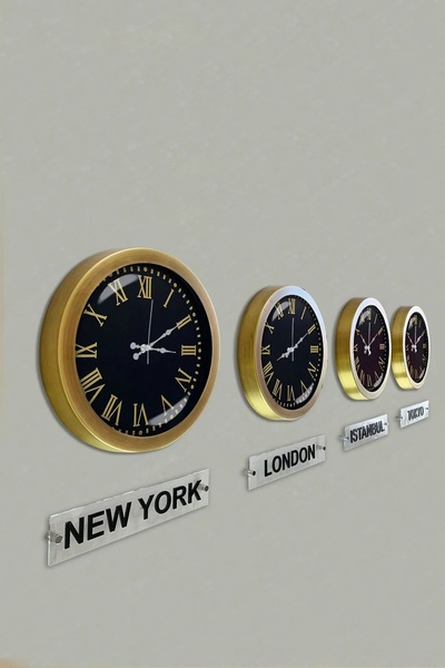 Falez Dekorasyon مجموعة من 4 لوحات إرشادية لعواصم العالم بإطار بإطار 36 سم من...