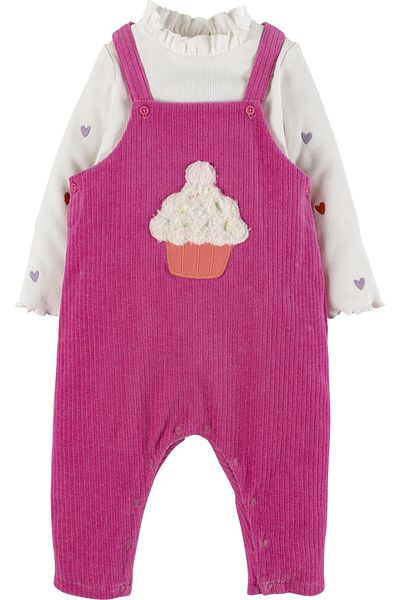 İdilbaby&Mamino MAMINO BABY GIRL Embroidered Salopet Set 16861