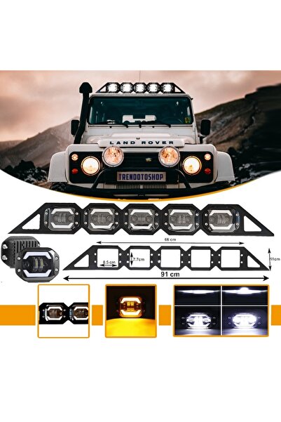 C9 Codex 5’li Angelli 30w Çift Renk Turuncu Beyaz Gömme Off Road Led Lamba