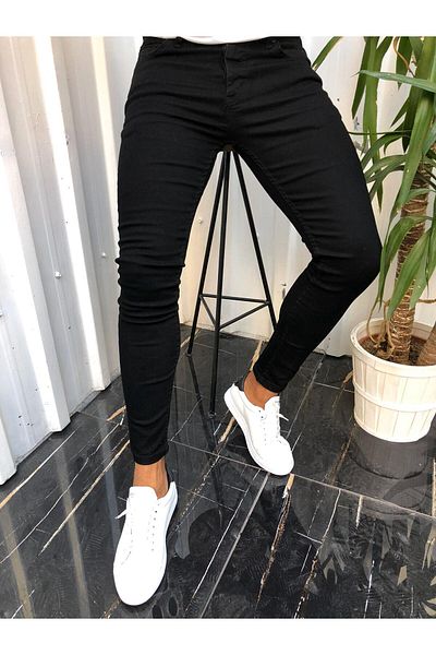 ukdwear Ανδρικό μαύρο τζιν ιταλικής κοπής
